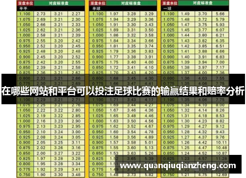 在哪些网站和平台可以投注足球比赛的输赢结果和赔率分析